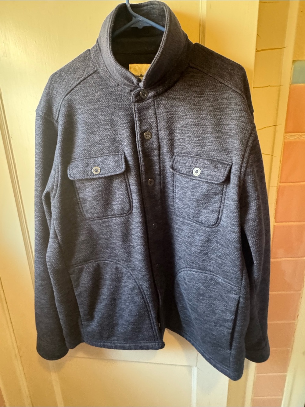 Tommy Bahama Men’s Blue Snap Front Fleece Shirt Jacket Shacket Size XL